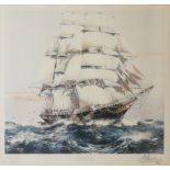 JACK SPURLING, 1870 - 1933, A SIGNED ARTIST PROOF MARINE PRINT Titled 'Cutty Sark', signed in pencil