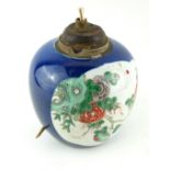 A 19TH CENTURY CHINESE BLUE AND WHITE PORCELAIN GINGER JAR Hand painted floral decoration and
