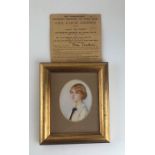 FLORA TOMKINS, 1872 - 1960, OVAL MINIATURE ON IVORY Portrait of a young lady, signed 'Exhibited