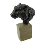 HAMISH MACKIE, BRITISH, BN 1973, A BRONZE TIGER'S HEAD BUST Signed to rear 'Ham 1999', on a grey