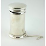 AN EDWARDIAN SILVER NOVELTY POST BOX PEPPER Cylindrical form, hallmarked 'Henry Mathews, Birmingham,