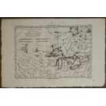 RIGOBERT BONNE, A PAIR OF 18TH CENTURY BLACK AND WHITE MAP ENGRAVINGS Titled 'Partie Occidental Du