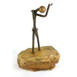 IN THE MANNER OF DAVID SMITH, AN INDUSTRIAL FORM METAL FIGURAL SCULPTURE Standing pose with screw