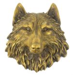 A BRONZE WALL MOUNTED FOX MASK Having an embossed design. (approx 18cm x 20cm)