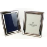 A PAIR OF MODERN SILVER RECTANGULAR PHOTOGRAPH FRAMES With beaded edges, marked 'VS .925