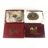 GIST, TWO VINTAGE SILVER GILT AMERICAN RODEO/COWBOY BELT BUCKLES, DATED 1988 CCHA CLASSIC CHAMPION