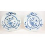 NANKING CARGO, A PAIR OF CHINESE PORCELAIN BLUE AND WHITE PLATES Hand painted floral decoration
