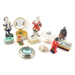A COLLECTION OF THREE HALCYON DAYS ENAMEL ON BRASS TRINKET BOXES Comprising a music box, titled 'The