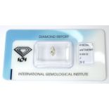 A LOOSE 0.59CT SOLITAIRE MARQUISE CUT DIAMOND Complete with certificate issued by International