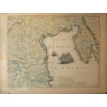 ORTELIUS ABRAHAM, AN 18TH CENTURY HAND COLOURED MAP ENGRAVING Titled 'Le Cours Du Po Depuis Turin