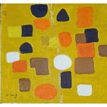 CIRCLE OF WILLIAM SCOTT, 1913 - 1989, OIL ON CANVAS LAID TO BOARD Abstract, bearing signature, dated