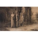 GABRIELLA DE VEAUX CLEMENTS, AMERICAN, 1858 - 1948, A LARGE SIGNED ETCHING Young ladies in a