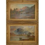 W. RICHARDS, SR. ACTIVE, 1860 - 1900, A PAIR OF OILS ON CANVAS Views of Cluny bridge and Loch Awe,