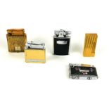 TWO VINTAGE GOLD PLATED CIGARETTE LIGHTERS Calibri, Monopol watch lighter and Dunhill lighter,