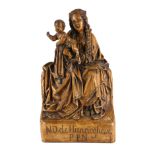 A LATE 18TH/EARLY 19TH CENTURY ECCLESIASTICAL CARVED WOODEN SCULPTURE, MADONNA AND CHILD