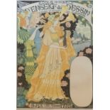 GUSTAVE LORAIN, B. 1882, AN ART NOUVEAU LITHOGRAPH POSTER Titled 'Ecole Du Dessin', published by