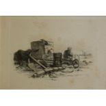 A COLLECTION OF THREE 20TH CENTURY MARINE WATERCOLOURS Coastal views with Tall Ships, titled '