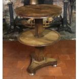 A 19TH CENTURY ROSEWOOD METAMORPHIC TABLE/BUFFET The circular top raised on a single column on a