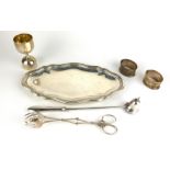 A COLLECTION OF CONTINENTAL SILVER TRINKETS Comprising an oval dish marked 'Peru', a pair of