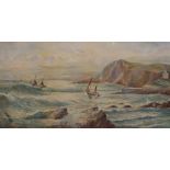 JOHN R. FISHER, AN EARLY 20TH CENTURY BRITISH WATERCOLOUR Seascape with fishing boats, signed, dated