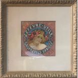 LEFEVRE-UTILLE CAUFRETTES VANILLE, AN ART NOUVEAU PRINT Mounted, framed and glazed . (39cm x 39cm)