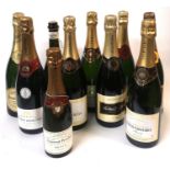 A COLLECTION OF EIGHT BOTTLES OF CHAMPAGNE Including two bottles of Louis Chaurey, Nicolas