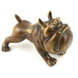 A JAPANESE BRONZE BULLDOG PAPERWEIGHT Standing pose with exaggerated features. (approx 15cm x 7cm)