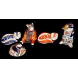 ROYAL CROWN DERBY, A COLLECTION OF FIVE PORCELAIN PAPERWEIGHTS Mole made exclusively for The Royal