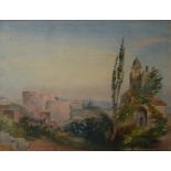 ABRAHAM HULK JUNIOR, 1851 - 1922, TWO WATERCOLOURS Continental landscape views, signed, framed and