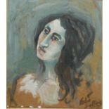 COLIN R. SELLEY, OIL ON BOARD Titled 'Women's Head', signed, framed and glazed.