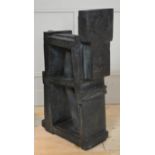 JEFF LOW, B. 1952, A LARGE PATINATED BRONZE ABSTRACT SCULPTURE. (44cm x 21cm x 80cm) Condition: good