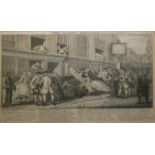 JOHN JUNE, A PAIR OF 18TH CENTURY ETCHING ENGRAVINGS Titled 'The Lady's Disaster' and 'The Review
