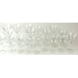 A COLLECTION OF GLASS COCKTAIL GLASSES With wide bowls of plain form and various sizes. Condition: