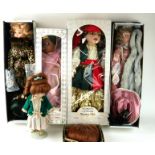 BISQUE, A COLLECTION OF PORCELAIN DOLLS To include a large doll marked 'Bru 13 MGM 1989', with two