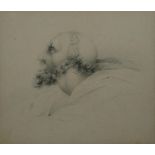 HENRY HOLIDAY, 1839 - 1927, PENCIL PORTRAIT Profile view of a classical gentleman, signed in