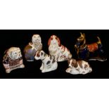 ROYAL CROWN DERBY, A COLLECTION OF SIX PORCELAIN DOG PAPERWEIGHT 'Bulldog LV', 'Scottish Terrier