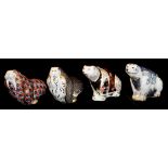 ROYAL CROWN DERBY, A COLLECTION OF FOUR PORCELAIN PAPERWEIGHTS 'Walrus MM11', 'Polar Bear LX1', '