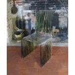 A DESIGNER PERSPEX CHAIR With internal decoration, seaweed. (39.5cm x 42cm x 90cm) Condition: good