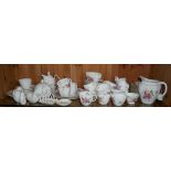 ROYAL CROWN DERBY, DERBY POSIES, A PORCELAIN TEA SERVICE Comprising twelve cups and saucers and