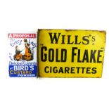 AN EARLY 20TH CENTURY WILLS TOBACCO ENAMEL ADVERTISING SIGN Angle mounted and having black lettering
