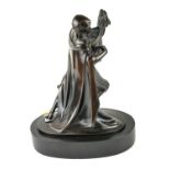 KARL PERL, 1876 - 1965, AN AUSTRIAN ART DECO BRONZE 'MANDOLIN GIRL' SCULPTURE Maiden wearing