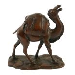 A JAPANESE BRONZE CAMEL FORM SENSOR Having a pierced and detachable saddle and rectangular