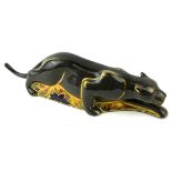 ROYAL CROWN DERBY, A LARGE PORCELAIN BLACK PANTHER PAPERWEIGHT Decorated in the Imari palette,