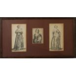 WENCESLAUS HOLLAR, 1607 - 1677, FIVE 17TH CENTURY ETCHINGS OF LADIES' IN COSTUME Signed, dated