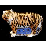 ROYAL CROWN DERBY, A LIMITED EDITION PORCELAIN SIBERIAN TIGER PAPERWEIGHT Made for The Designer's