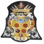 A 20TH CENTURY PETRA DURA OGEE PANEL Inlaid with the Medici coat of arms. (55cm x 57cm) Condition: