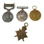 A SET OF WWI AND LATER BRITISH ARMY WAR MEDALS To include a WWI silver medal, bronze star and