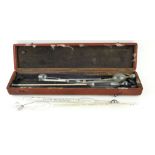 A COLLECTION OF 19TH CENTURY GLASS AND MERCURY CHEMISTRY THERMOMETERS Red lacquered case. (largest