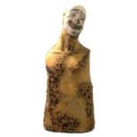 DON WELLS, 'CLOWN', 20TH CENTURY LIFE SIZE HALF LENGTH CERAMIC SCULPTURE Signed and dated 87'. (