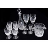 WATERFORD, A COLLECTION OF VINTAGE CUT LEAD CRYSTAL GLASSES Comprising a large pair of wine